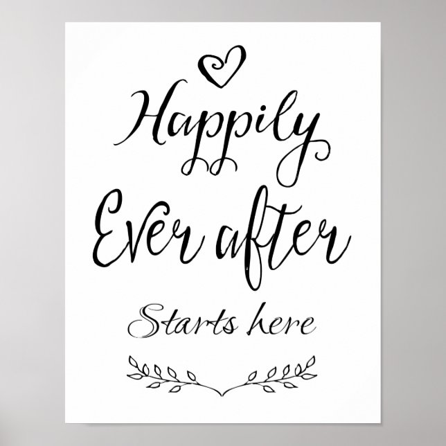 Moderne Kalligraphie glücklich Ever post Start Dru Poster (Vorne)