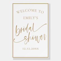 Moderne Kalligraphie Gold & White Brautparty