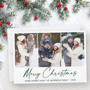 Moderne Kalligraphie Grüner Farbton Pen Weihnachte Feiertagskarte
