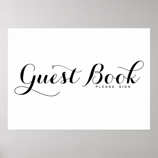 Moderne Kalligraphie | Guest Book Wedding Sign Pos Poster (Vorne)