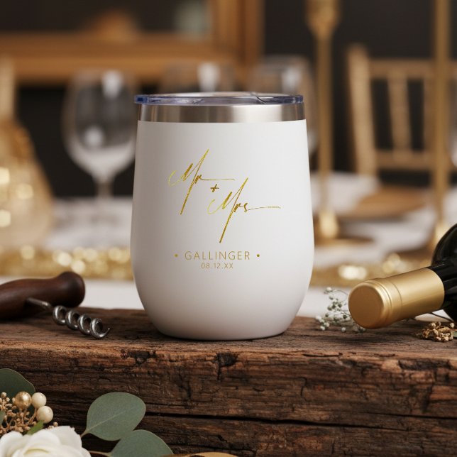 Moderne Kalligraphie Herr & Frau Gold ID1025 (Von Creator hochgeladen)