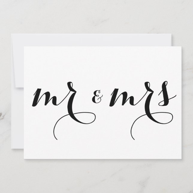 Moderne Kalligraphie | Herr & Mrs. Wedding Sign Ca Einladung (Vorderseite)