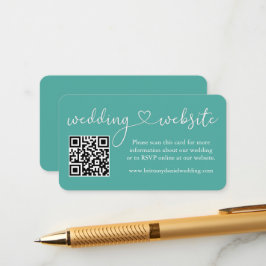 Moderne Kalligraphie HerzensWedding Website QR Aqu Begleitkarte