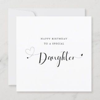 Moderne Kalligraphie Herztochter Geburtstag Karte