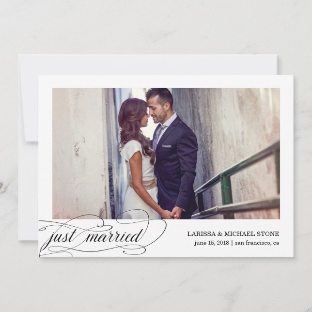 Moderne Kalligraphie | Hochzeitsankündigungen Einladung (Vorderseite)