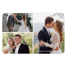 Moderne Kalligraphie Hochzeitskollage Foto Vielen Magnet