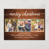 Moderne Kalligraphie Holz Frohe Weihnachten 3 Foto