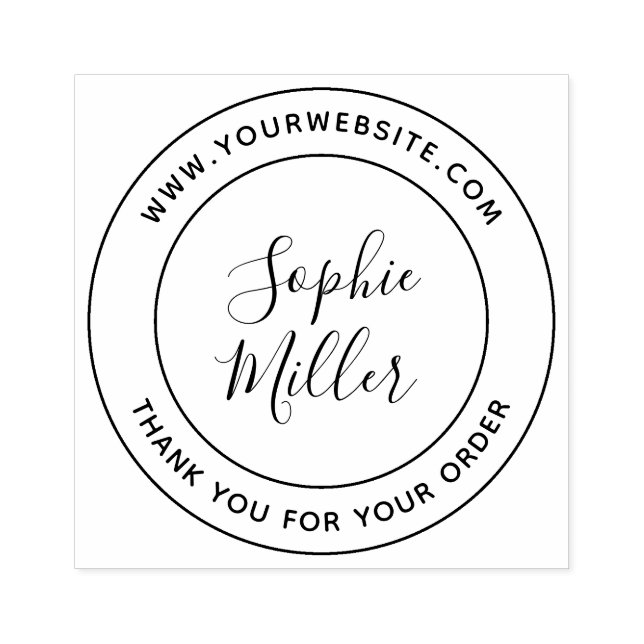 Moderne Kalligraphie Ihren Firmennamen hinzufügen Gummistempel (Prägung)