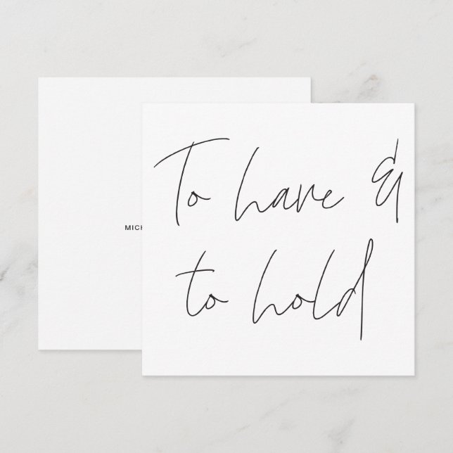 Moderne Kalligraphie ist möglich Hochzeit zu haben Einladung (Vorne/Hinten)