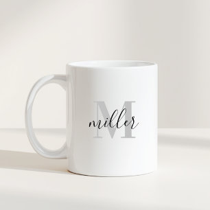 Moderne Kalligraphie Monogram Kaffeetasse