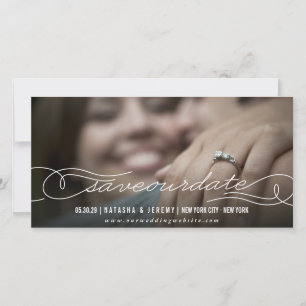 Moderne Kalligraphie Save the Date Fotokarte