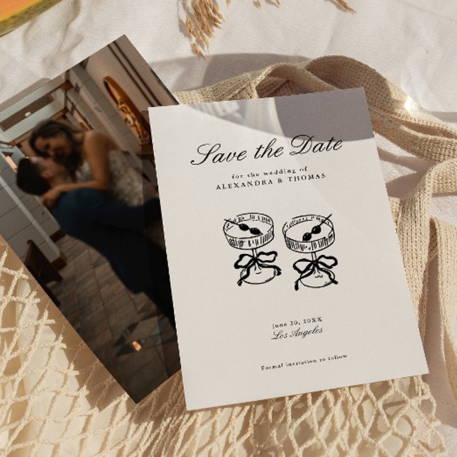 Moderne Kalligraphie Schwarz/Weiß Save the Date Einladung (Von Creator hochgeladen)