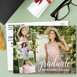 Moderne Kalligraphie Script 4 Foto Graduation Part Postkarte