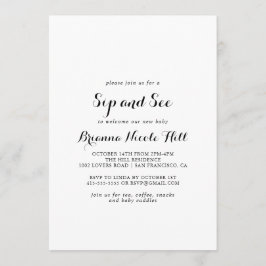 Moderne Kalligraphie Sip and See Einladung