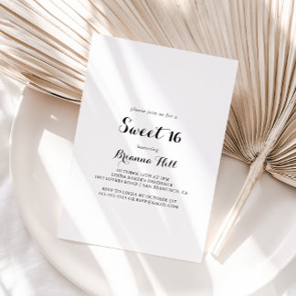 Moderne Kalligraphie Sweet 16 Geburtstagsparty Einladung