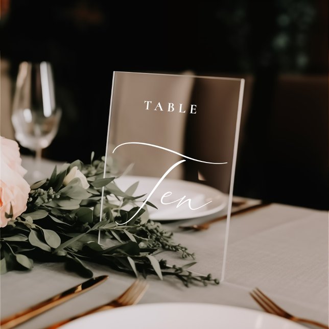 Moderne Kalligraphie-Tabelle 10 Tischnummer Fensteraufkleber (Von Creator hochgeladen)