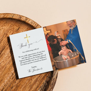 Moderne Kalligraphie Taufe danke Karte