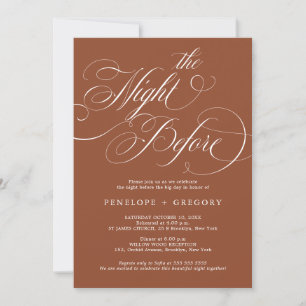 Moderne Kalligraphie Terrakotta in der Nacht davor Einladung