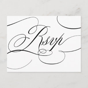 Moderne Kalligraphie zeitlos schwarzweiß-weiße UAW Postkarte