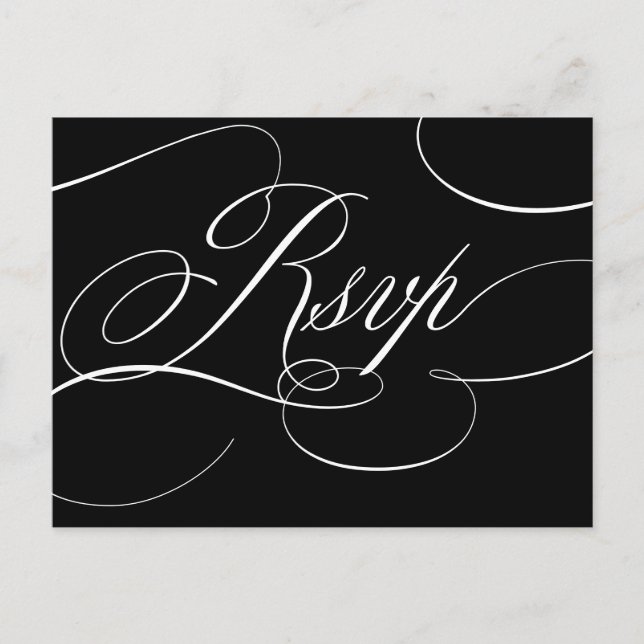 Moderne Kalligraphie zeitlos schwarzweiß-weiße UAW Postkarte (Vorderseite)