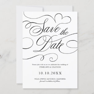 Moderne Kalligraphie zeitlose Black QR Code Hochze Save The Date