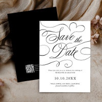 Moderne Kalligraphie zeitlose Black QR Code Hochze