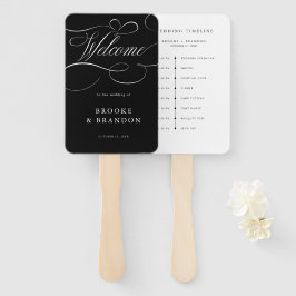 Moderne Kalligraphie zeitlose schwarze Hochzeit Ti Fächer