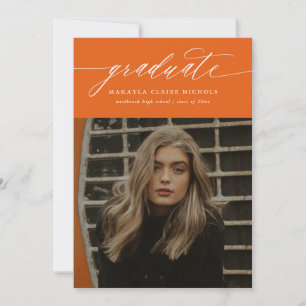 Moderne Kalligraphie Zwei Foto Orange Abschluss Ankündigung