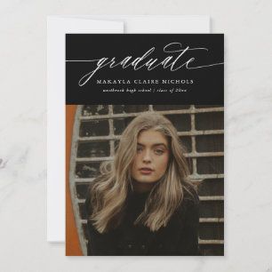 Moderne Kalligraphie Zwei Foto Schwarzer Abschluss Ankündigung