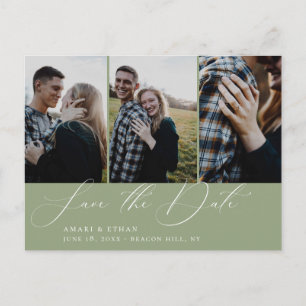 Moderne Kalligraphieanalyse - Multi-Foto Save the  Ankündigungspostkarte