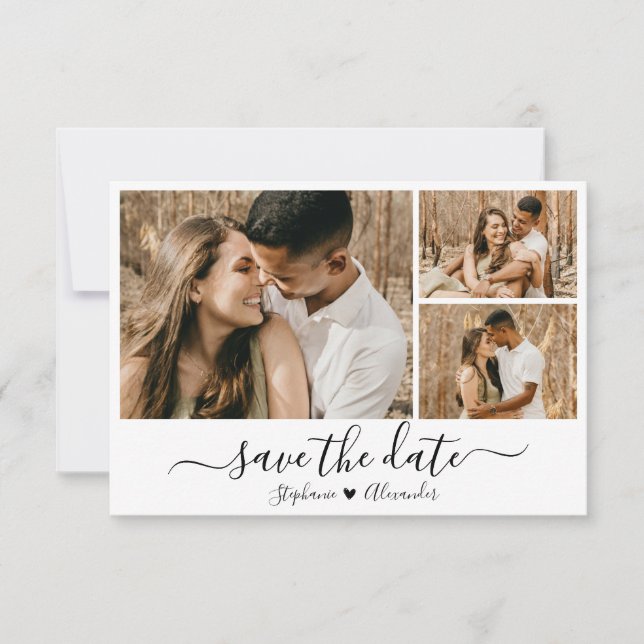 Moderne Kalligraphiefotografie Save the Date (Vorderseite)