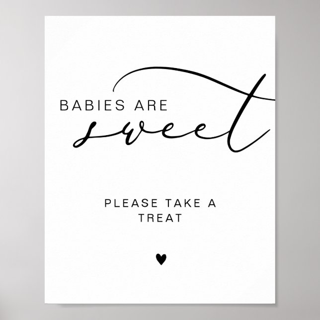 Moderne kalligraphische Babys sind eine süße Babyd Poster (Vorne)