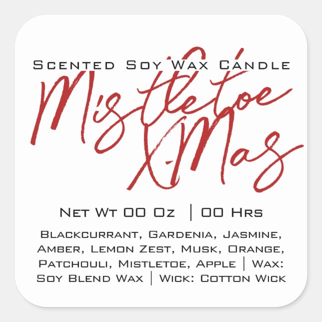 Moderne kalligraphische Buchstaben weiße schwarze  Quadratischer Aufkleber (Vorderseite)