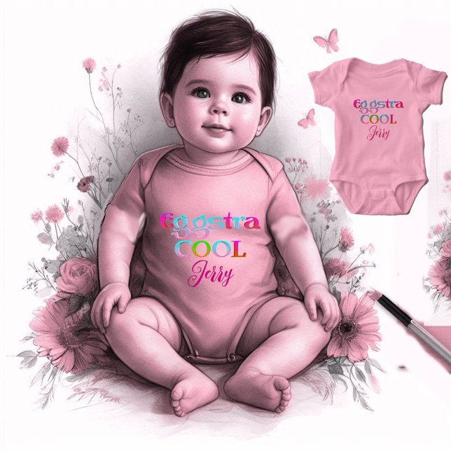 Moderne kalligraphische Egg-stra Cool Ostern Extra Baby Strampler (Modern Calligraphy Egg-stra Cool Easter Baby Cute Baby Bodysuit)