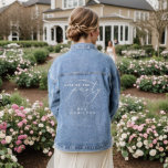 Moderne kalligraphische Ehefrau des Party Hochzeit Jeansjacke<br><div class="desc">Weitere Möglichkeiten zur Formulierung von Hochzeitseinladungen finden Sie in der kompletten Hochzeitskalligraphie: https://www.zazzle.com/collections/modern_minimalist-119052317964885904?rf=238296117664346256</div>