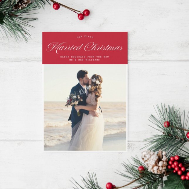 Moderne kalligraphische Feiertagsverkündung Feiertagskarte (Von Creator hochgeladen)