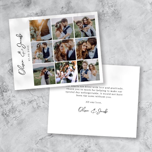 Moderne kalligraphische Foto Hochzeit Vielen Dank Flyer (Von Creator hochgeladen)