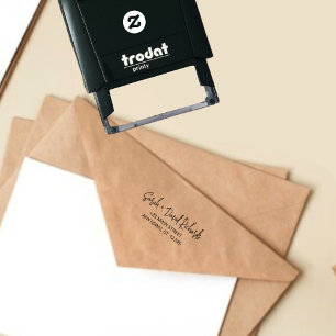 Moderne kalligraphische Handschrift-Rücksendeadres Permastempel