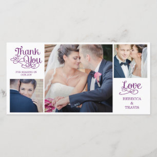 Moderne kalligraphische Hochzeit Dankeschön Karten