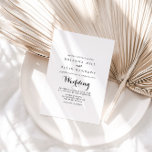 Moderne kalligraphische Hochzeit Einladung<br><div class="desc">Diese moderne kalligraphische Hochzeitseinladung ist perfekt für eine rustikale Hochzeit. Das einfache und elegante Design zeichnet sich durch klassische und extravagante Schriftzeichen in Schwarz und Weiß aus.</div>