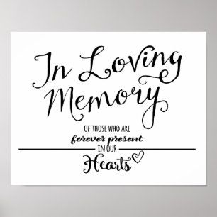 Moderne kalligraphische Hochzeit in Love Memory Pr Poster
