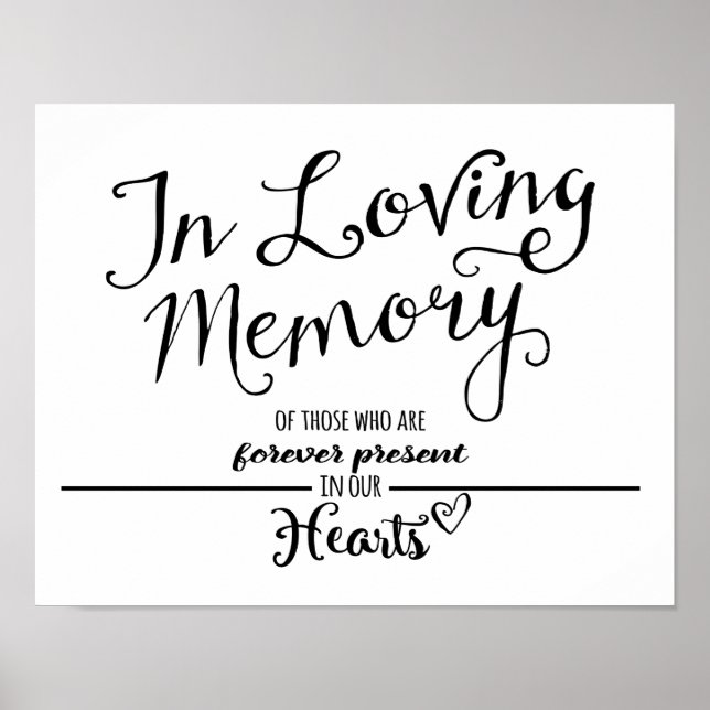 Moderne kalligraphische Hochzeit in Love Memory Pr Poster (Vorne)