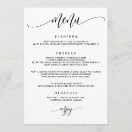 Moderne kalligraphische Hochzeit Menükarte