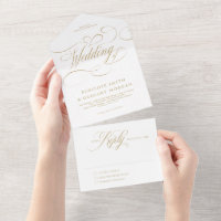 Moderne kalligraphische Hochzeit ohne Gold und Wei