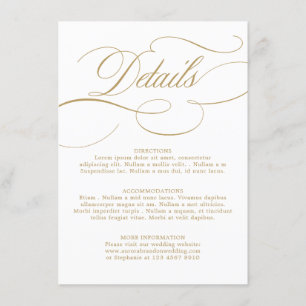 Moderne kalligraphische Hochzeit ohne Gold und Wei Begleitkarte