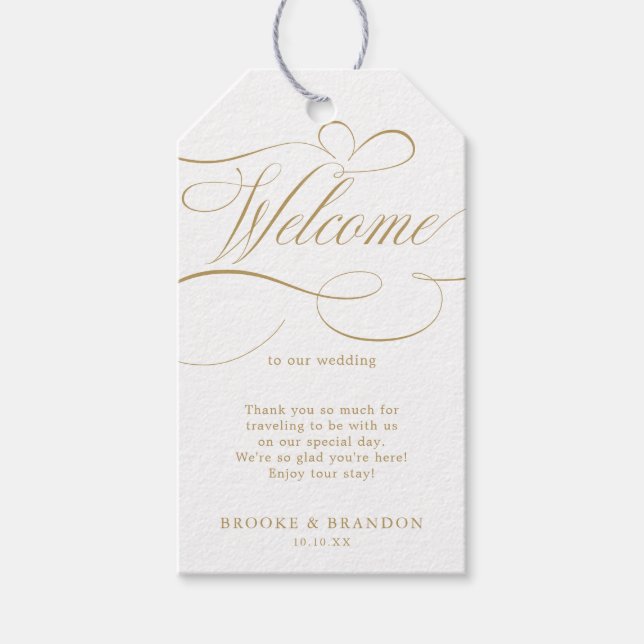 Moderne kalligraphische Hochzeit ohne Gold und Wei Geschenkanhänger (Vorderseite)