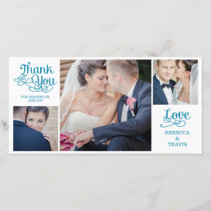 Moderne kalligraphische Hochzeit Vielen Dank Karte