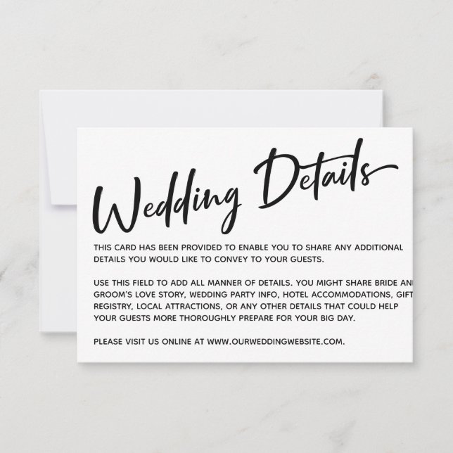 Moderne kalligraphische Hochzeitdetails, Goldstrei RSVP Karte (Vorderseite)