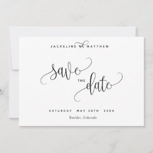 Moderne kalligraphische Hochzeiten speichern die D Save The Date