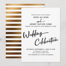 Moderne kalligraphische Hochzeitfeier Gold Strip